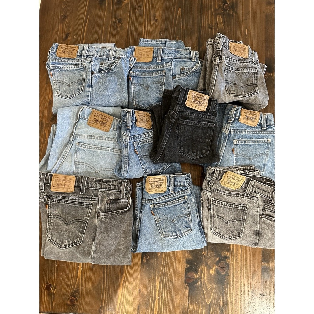 LOT x10 Vintage Levis Jean Orange Black Tab Youth Adult 90s Y2k 550 560 506 BULK